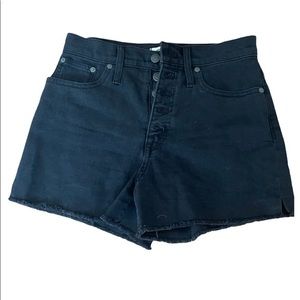 Faded black high-waisted Madewell cut offs. Size 26.